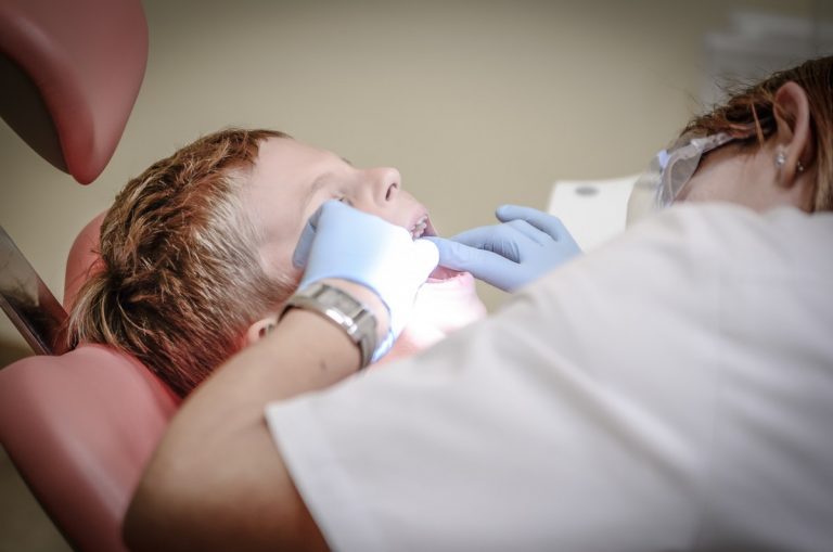 child during a dental procedure