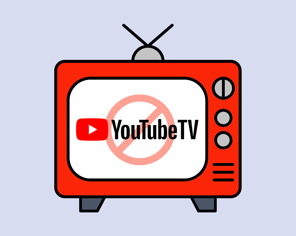 YouTube tv with cancel sign